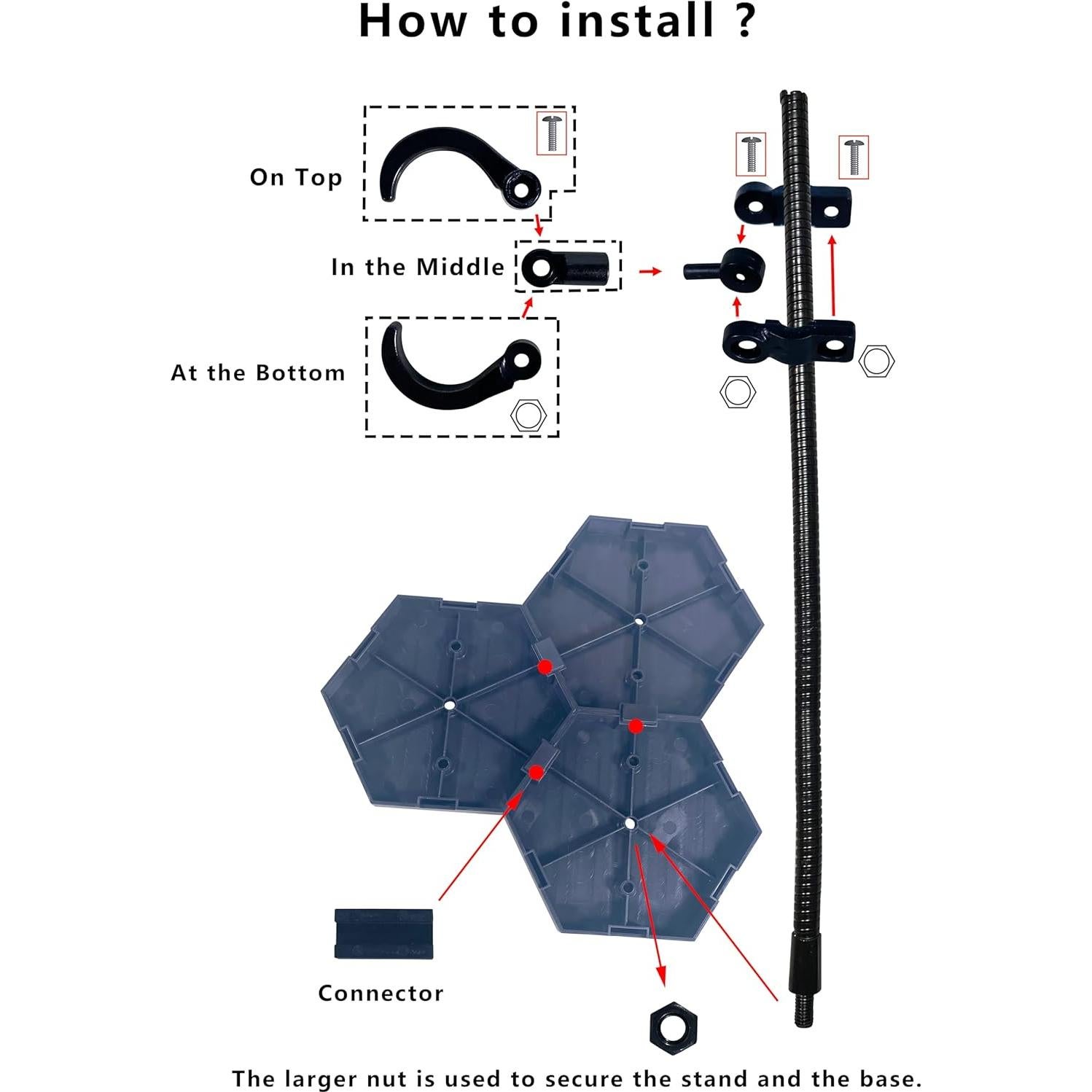 Soporte de Figura de Acción Yocoolfun 2 Piezas 30.48cm Negro