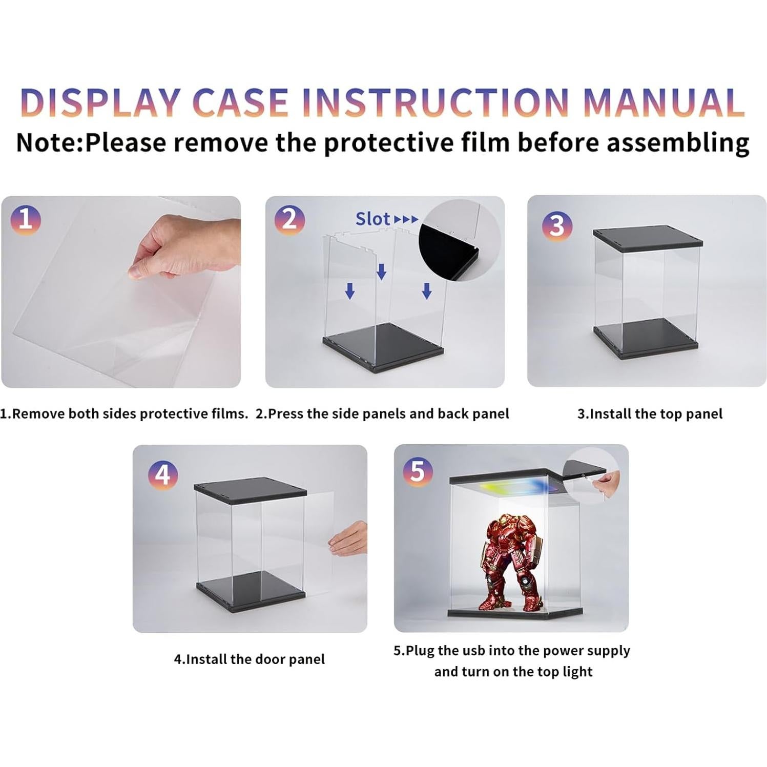 Caja de Exhibición Acrílica LED AZEYN 35.5x25.4x53.3 cm