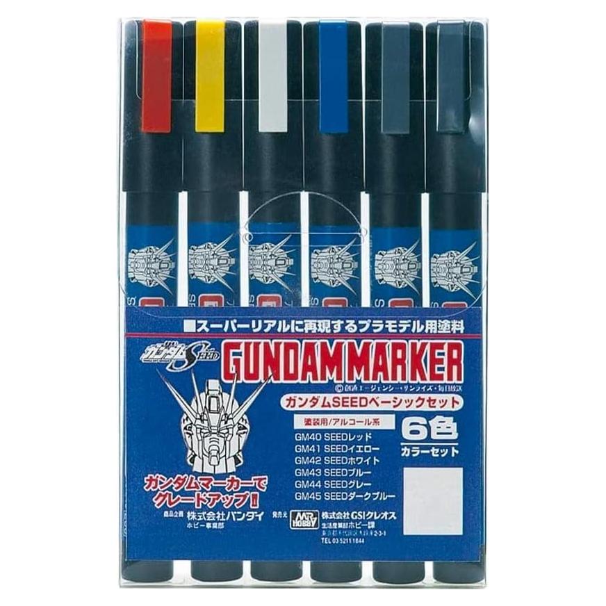 Gundam Marker Seed Basic Set 6 Marcadores GSI Creos
