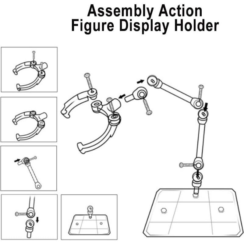 Soporte para Figuras de Acción HMIEPRS 10 Pcs Base Transparente