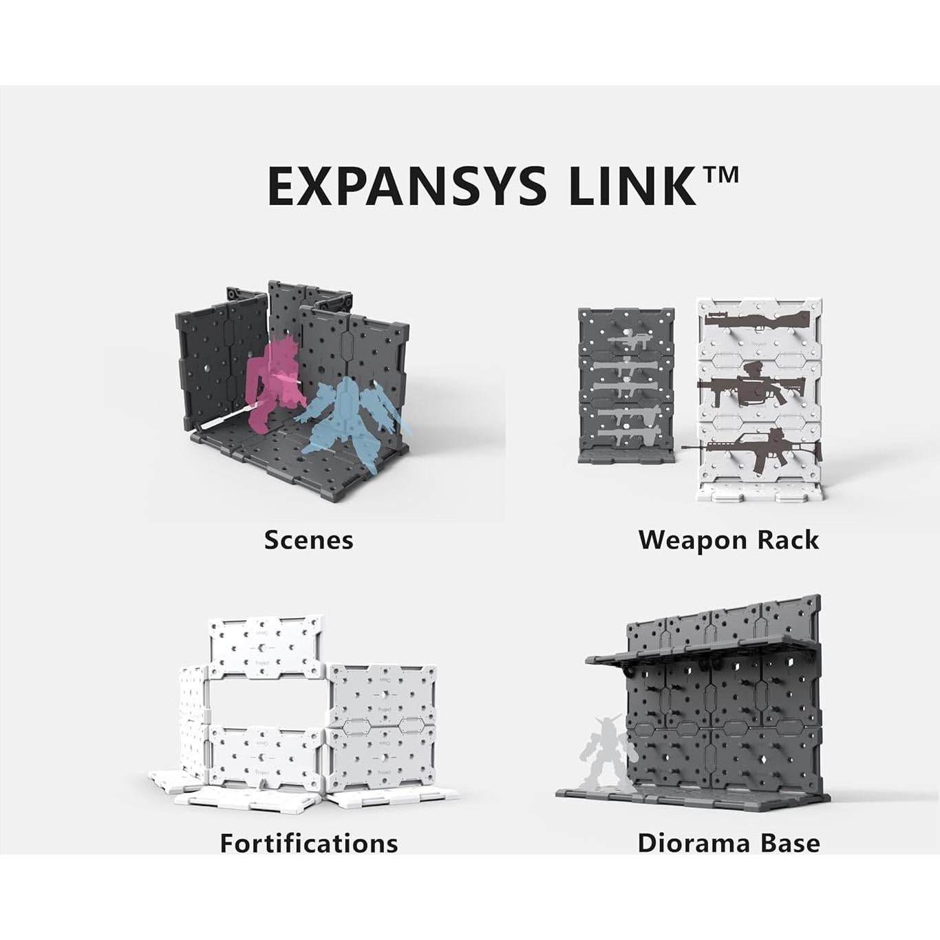 Soporte para Figuras de Acción SPARKSTOY Gris Blanco 14x20cm