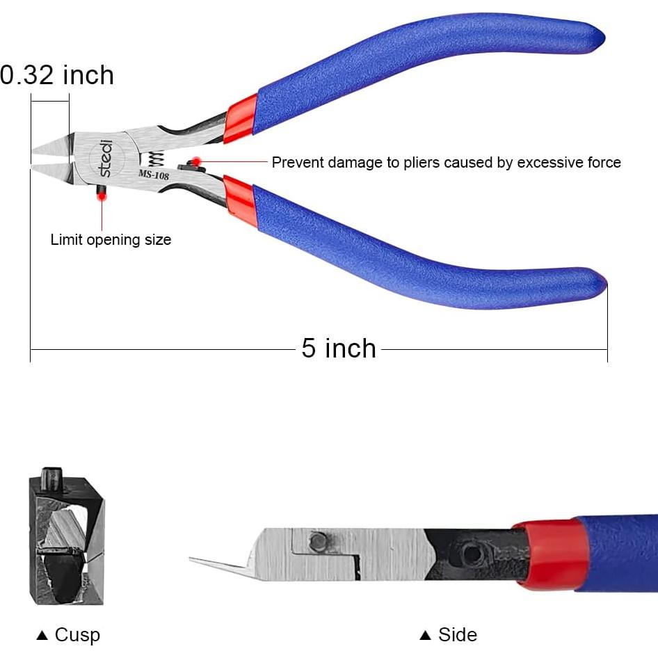 Alicate de Modelo Stedi MS-108 Azul 12.7 cm Cuchilla Ultra Delgado