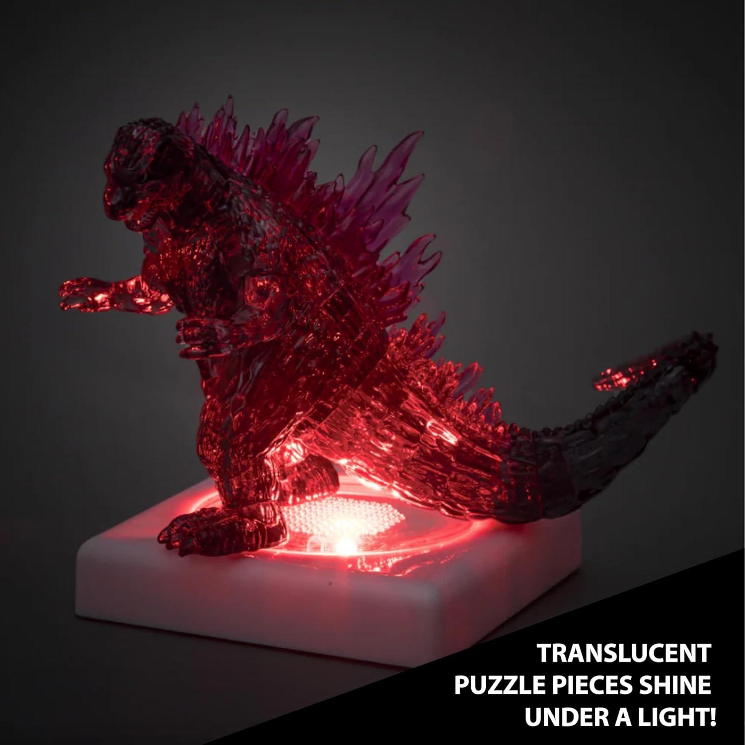 Rompecabezas 3D de cristal Godzilla BePuzzled 18.8x17.8 cm