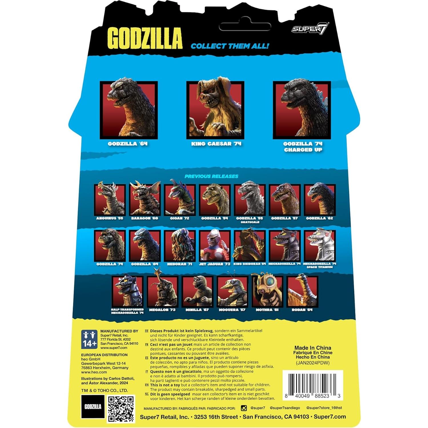 Figura de Acción Super7 Rey Caesar 1974 Godzilla 9.53 cm