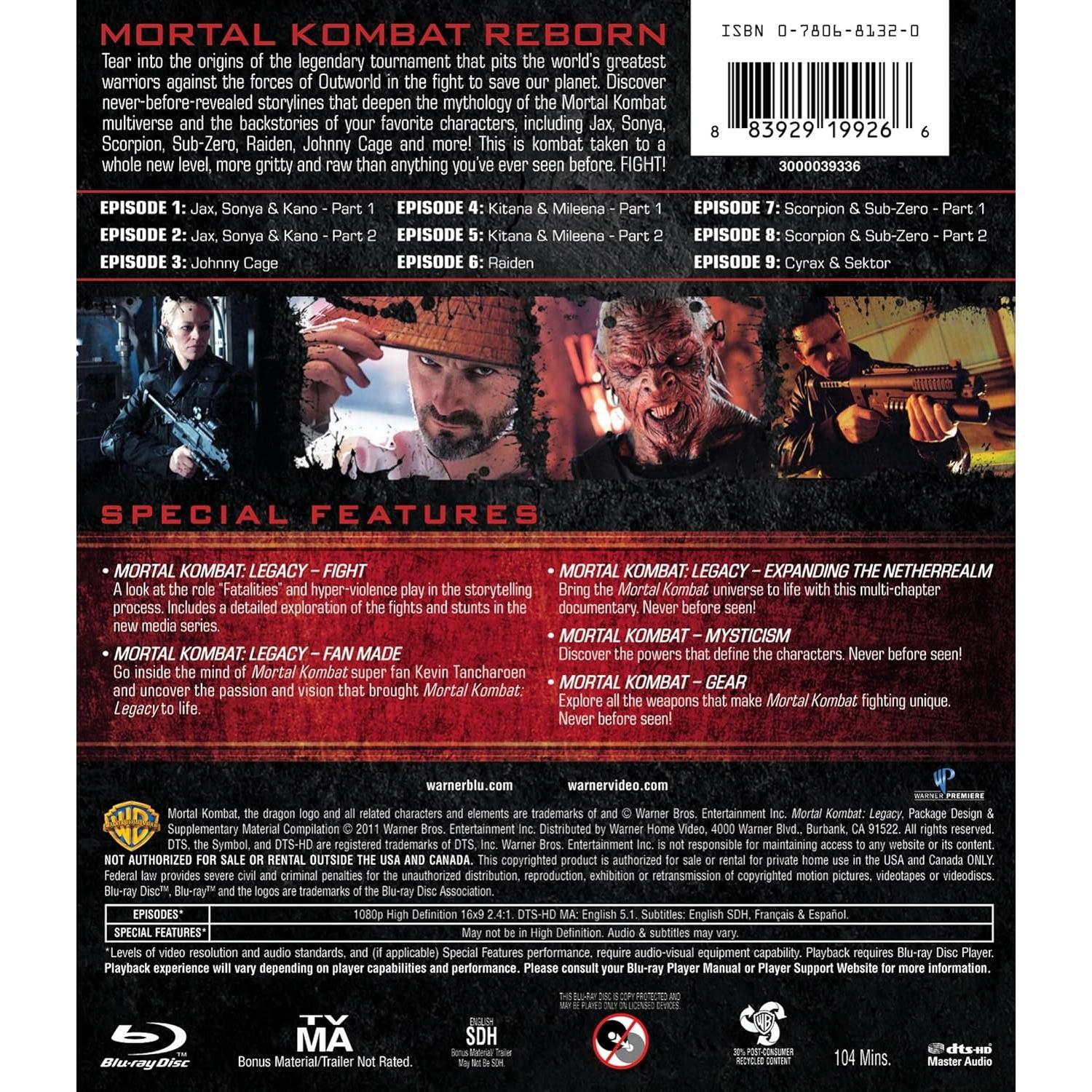 Mortal Kombat: Legacy Blu-ray - Película de Acción 1h44m