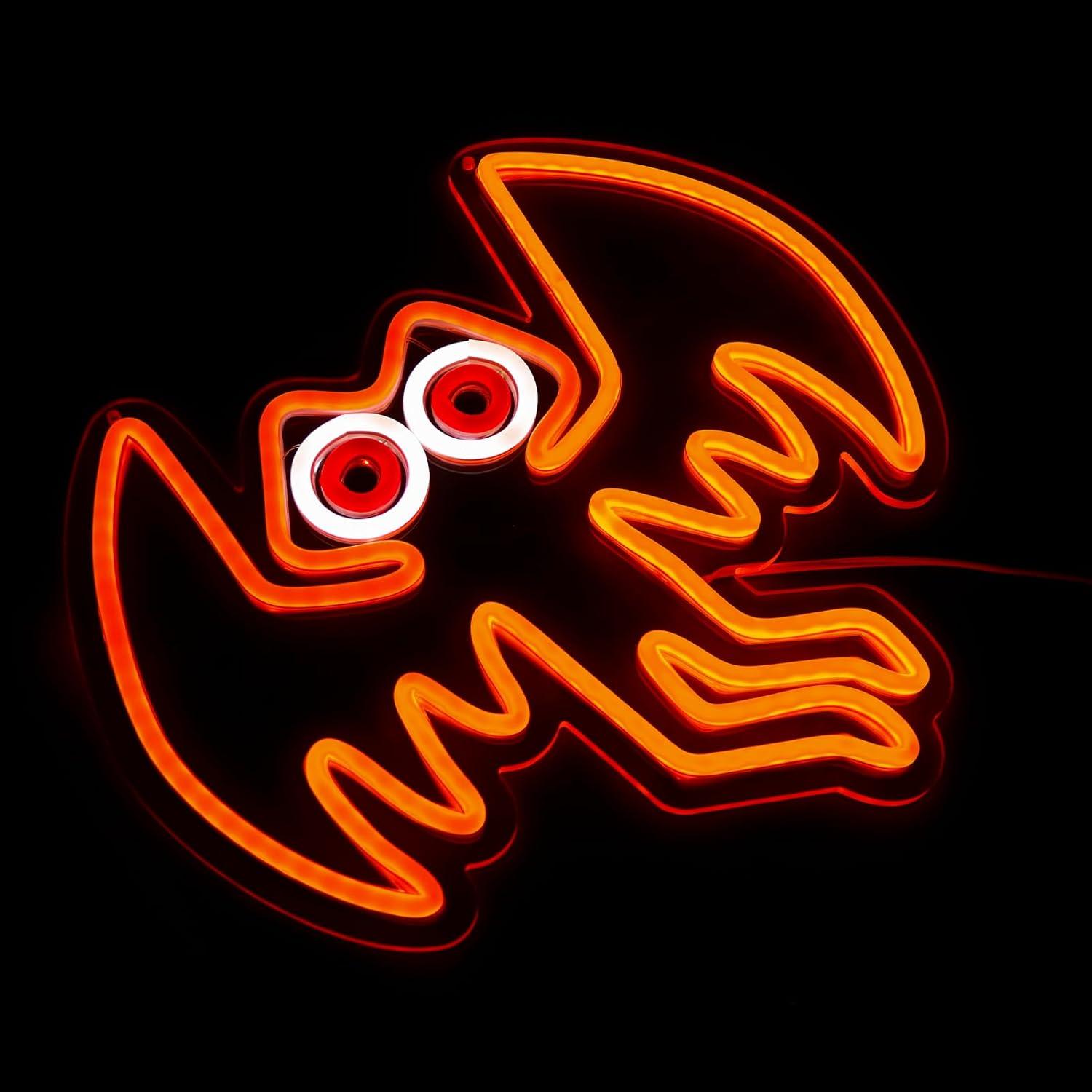 Cartel de Neón LED Mothman para Decoración de Pared 34x31 cm