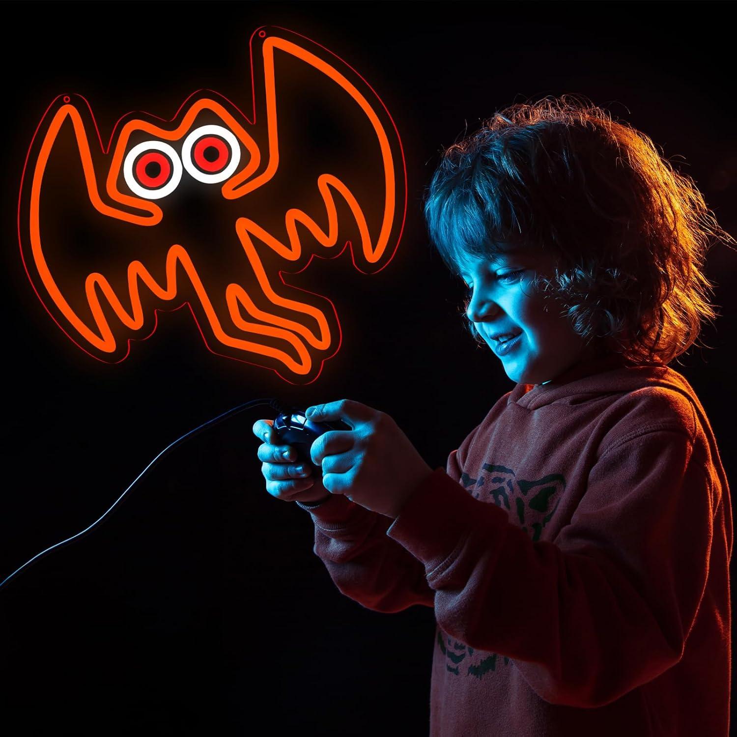 Cartel de Neón LED Mothman para Decoración de Pared 34x31 cm