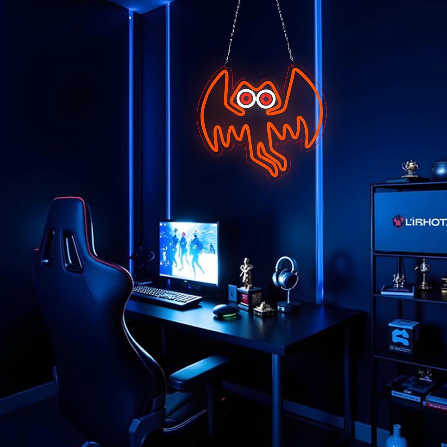 Cartel de Neón LED Mothman para Decoración de Pared 34x31 cm