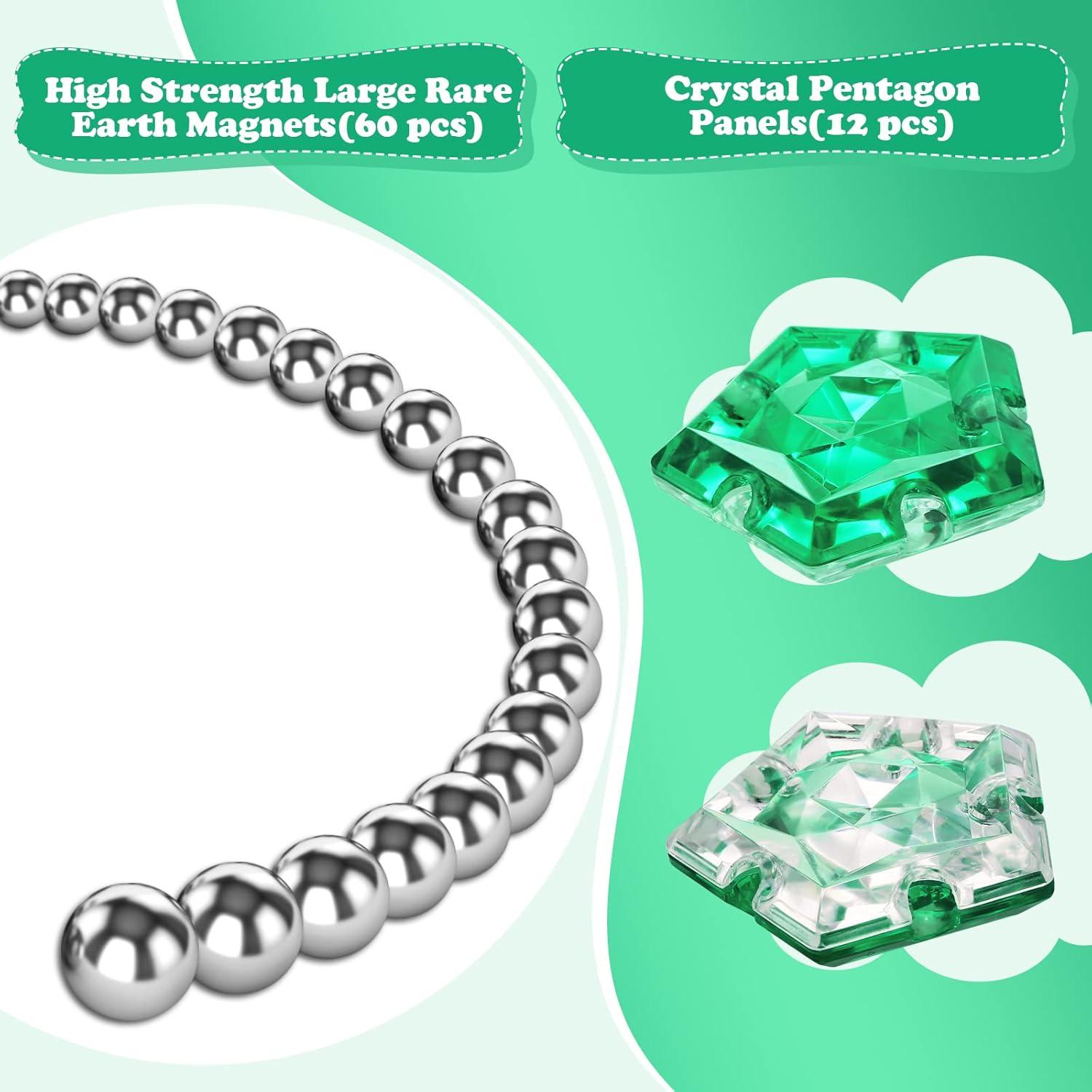 Esfera Magnética RoomyRoc - Set 12 Bolas Pentágonos Verde