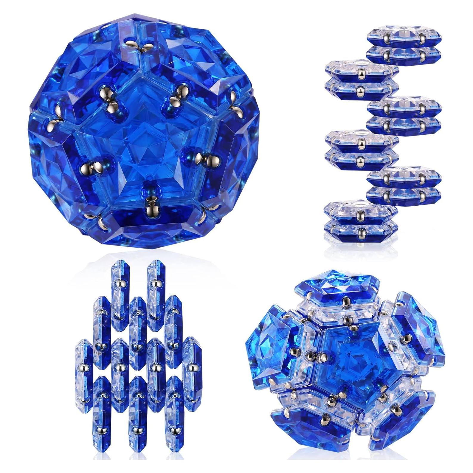 Esfera Fidget RoomyRoc - Diamante Cristal Azul - Set 12 Piezas
