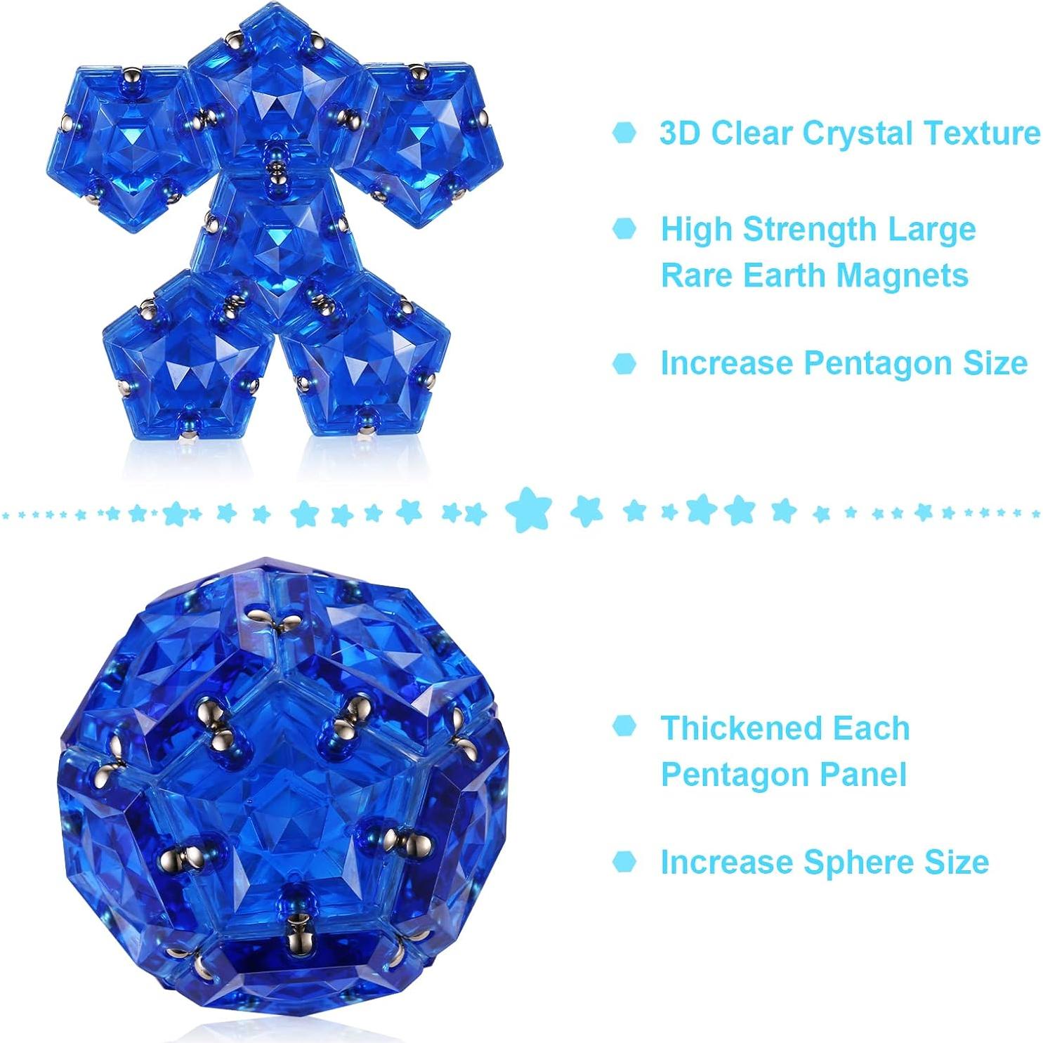 Esfera Fidget RoomyRoc - Diamante Cristal Azul - Set 12 Piezas