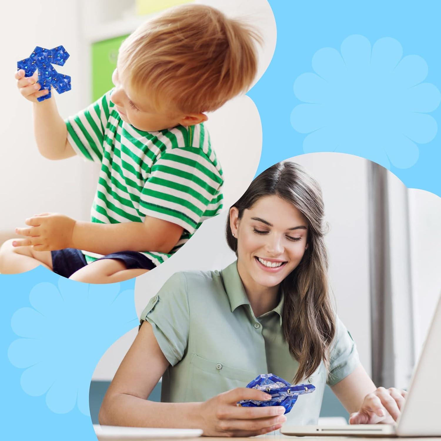 Esfera Fidget RoomyRoc - Diamante Cristal Azul - Set 12 Piezas