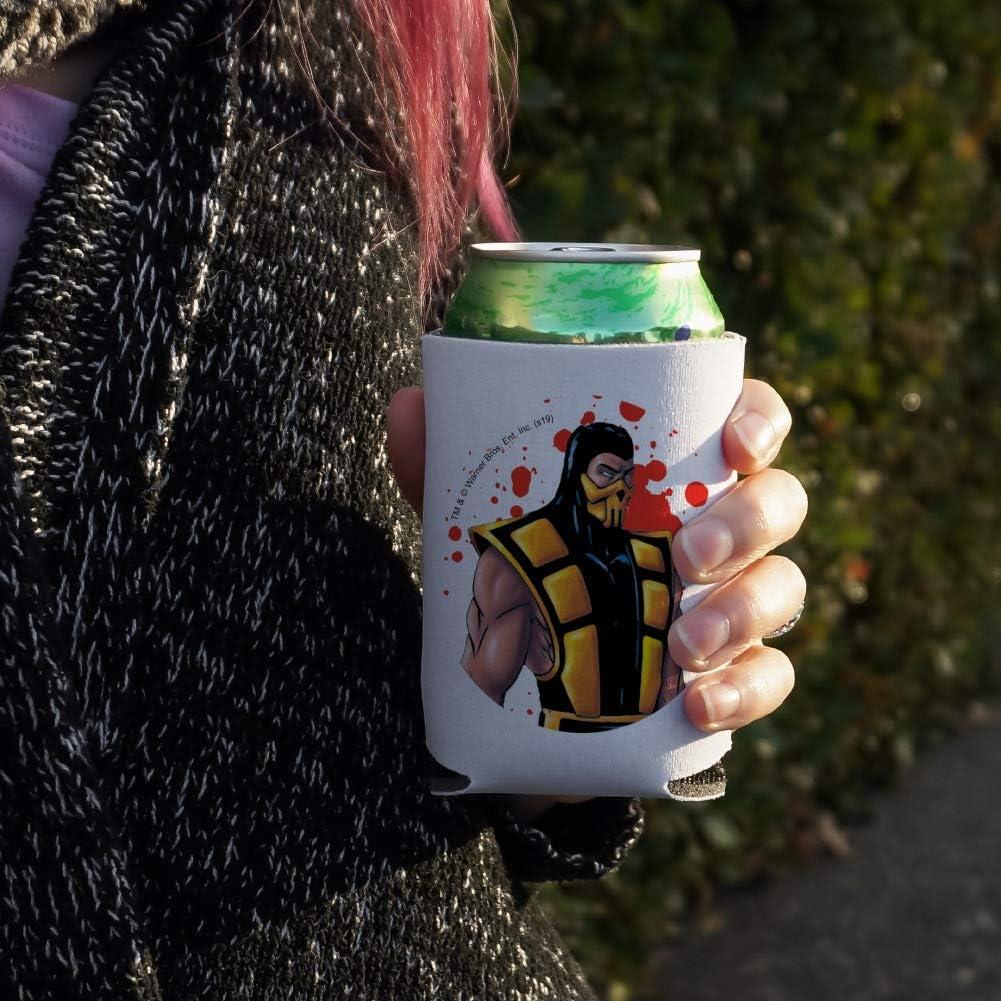 Mortal Kombat Klassic Scorpion Character Can Cooler - Drink Sleeve Hugger Collapsible Insulator - Beverage Insulated Holder
