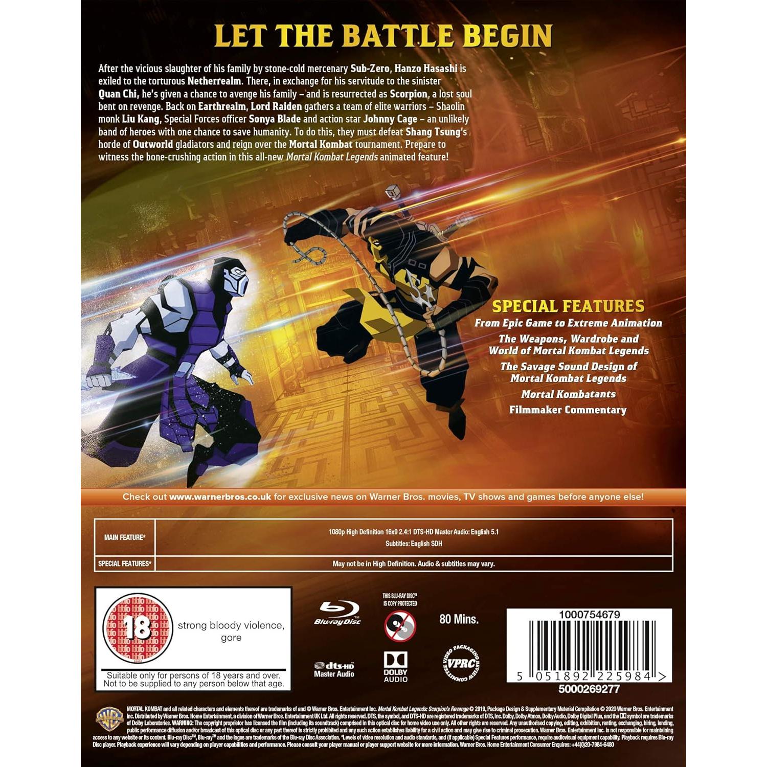 Mortal Kombat Leyendas: La Venganza de Scorpion Blu-ray 2020