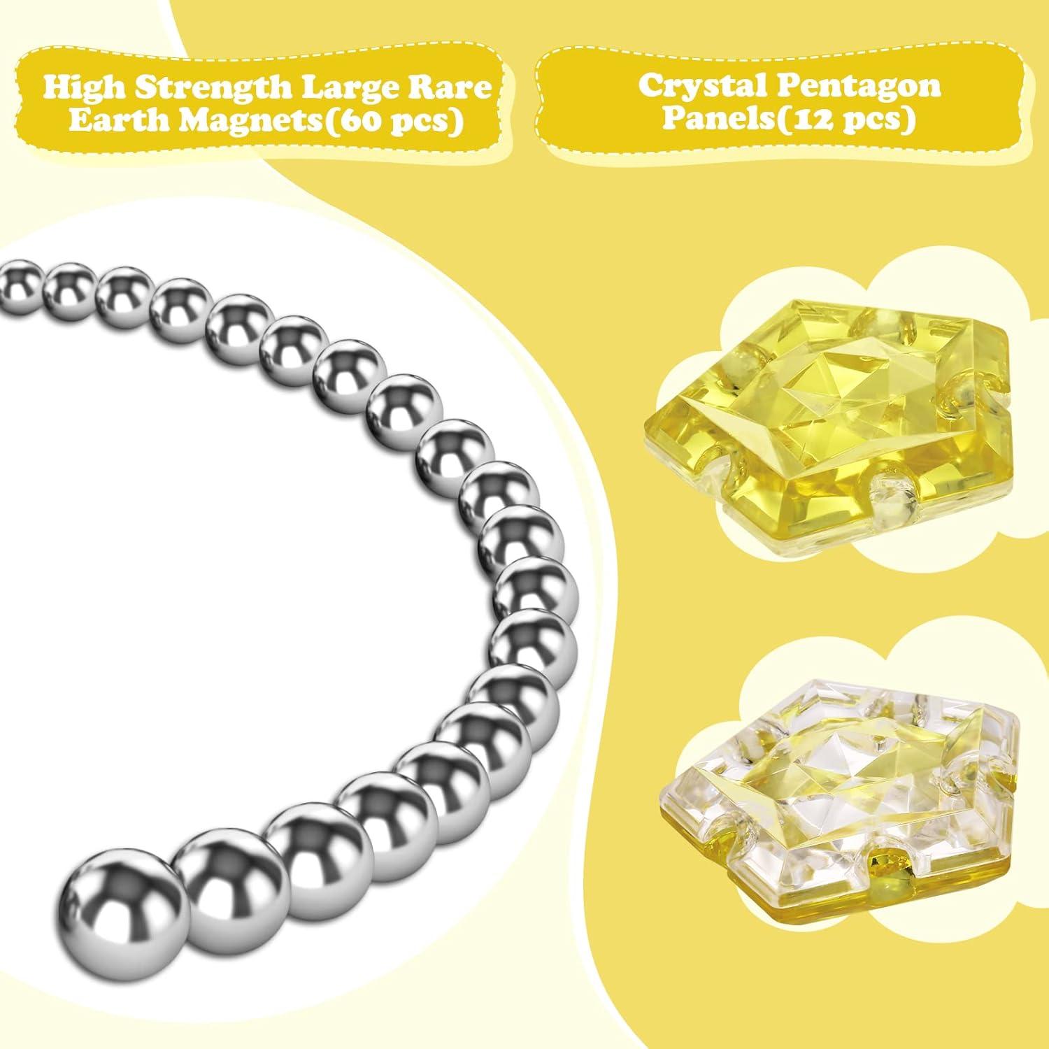 Esfera Magnética RoomyRoc - Set 12 Bolas Pentágonos - Dorado