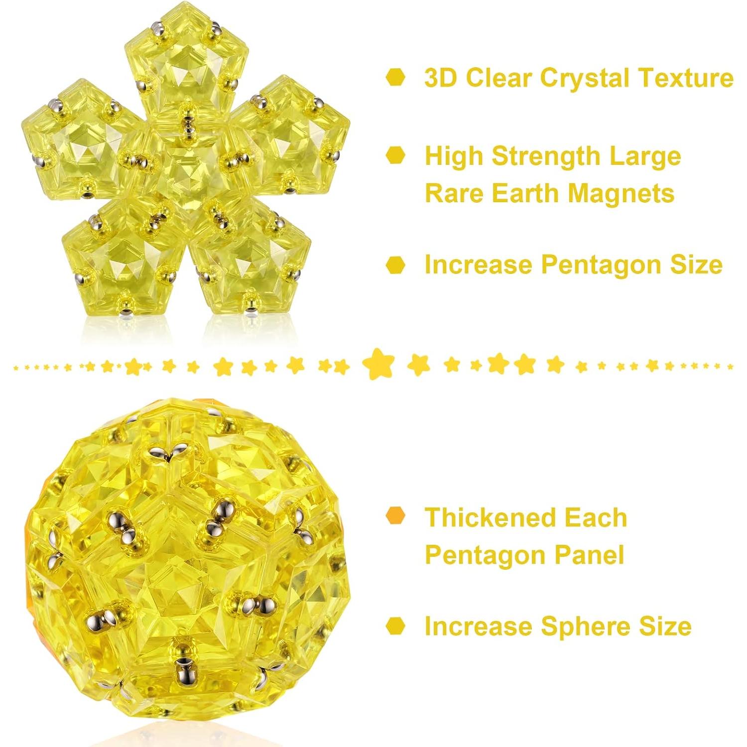 Esfera Magnética RoomyRoc - Set 12 Bolas Pentágonos - Dorado