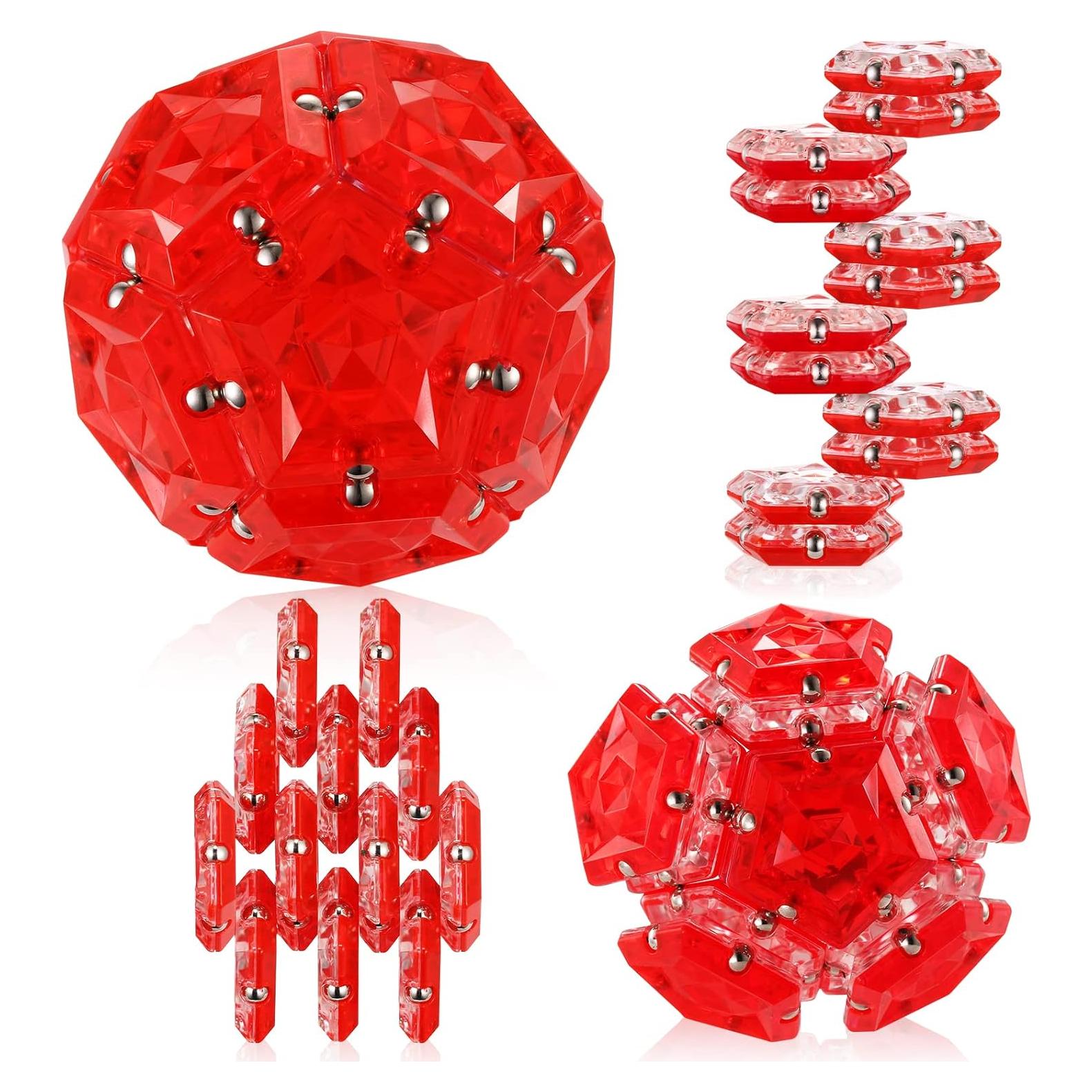 Esfera Magnética RoomyRoc - Set 12 Bolas Magnéticas - Rojo