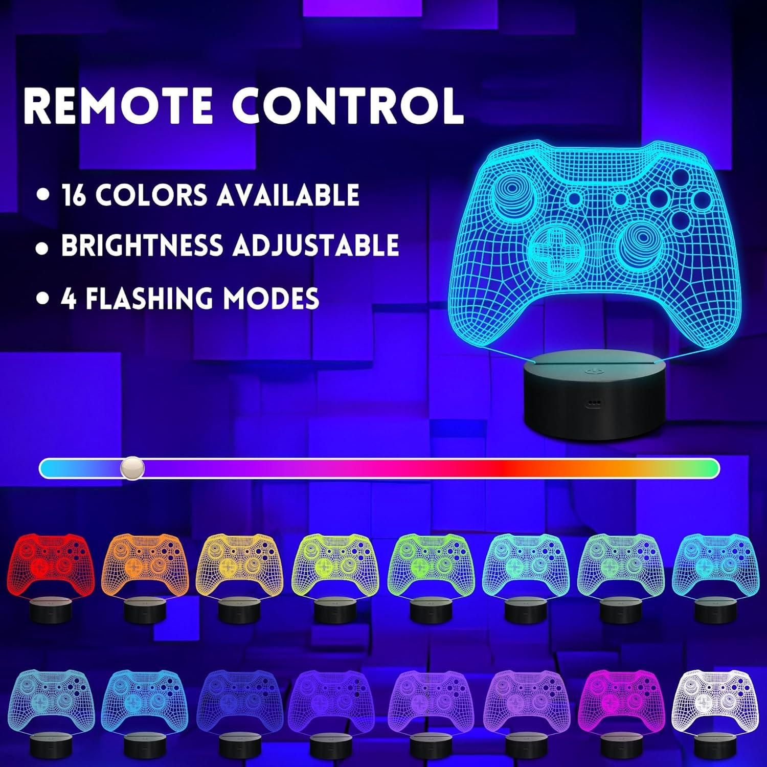 Lámpara Nocturna 3D Gamepad LED Okayera con Control Remoto