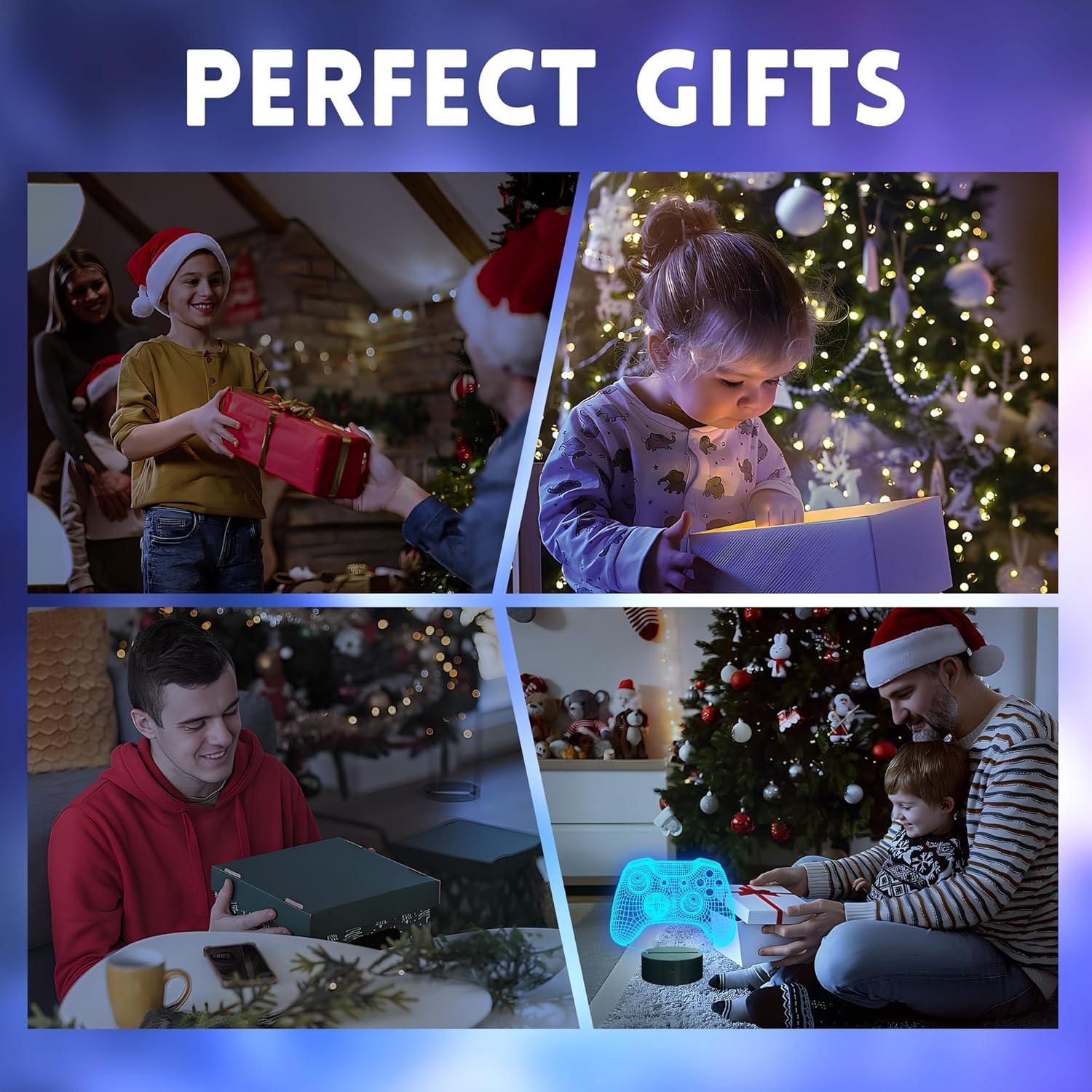 Lámpara Nocturna 3D Gamepad LED Okayera con Control Remoto