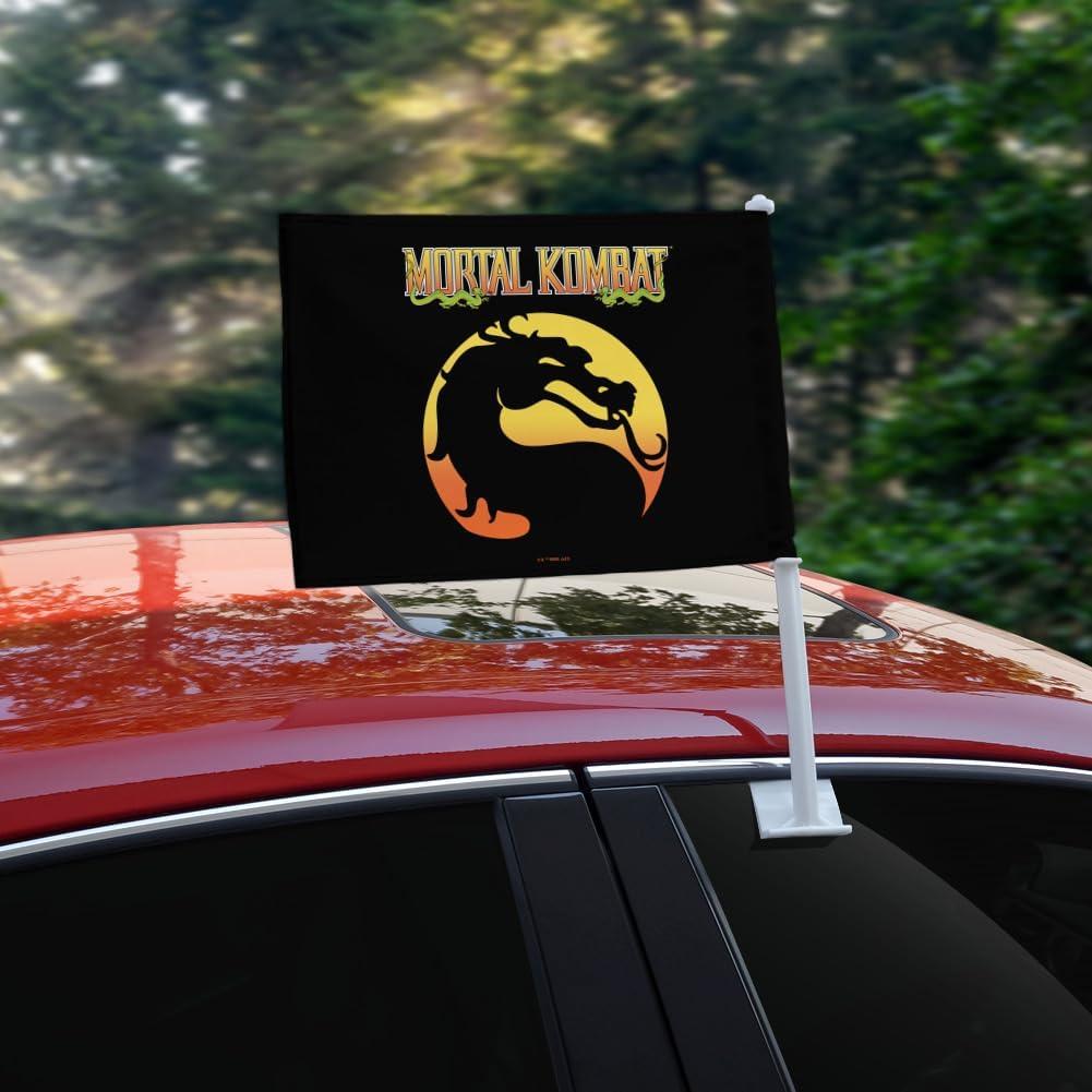 Bandera de Coche Mortal Kombat con Soporte 36x28cm
