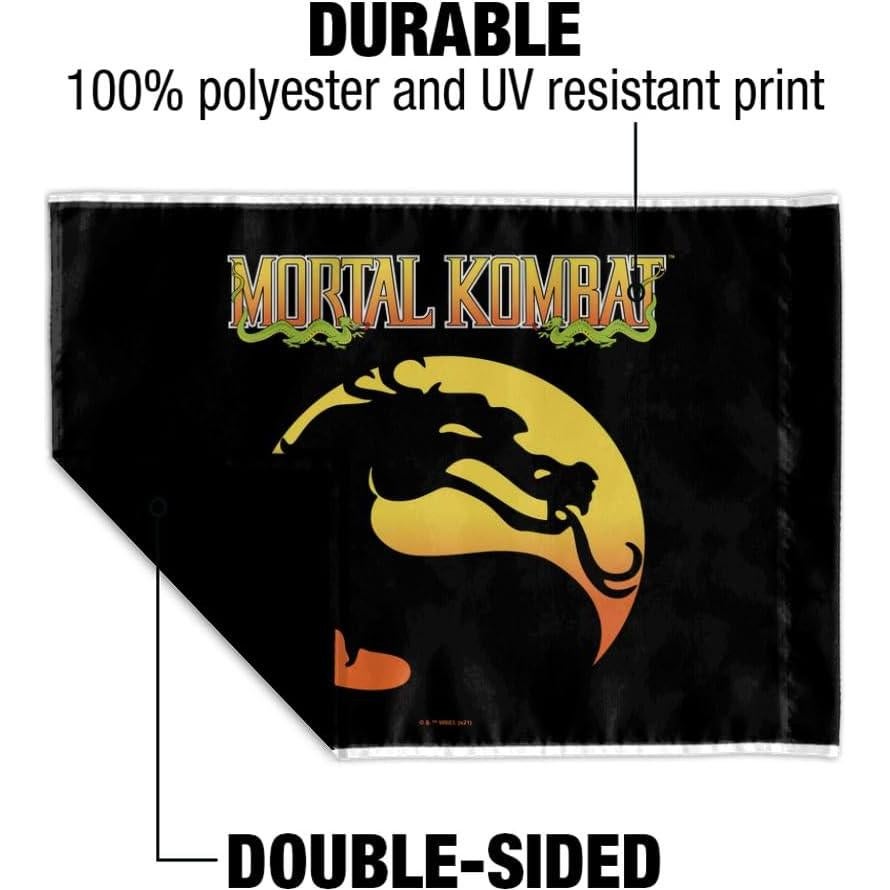 Bandera de Coche Mortal Kombat con Soporte 36x28cm