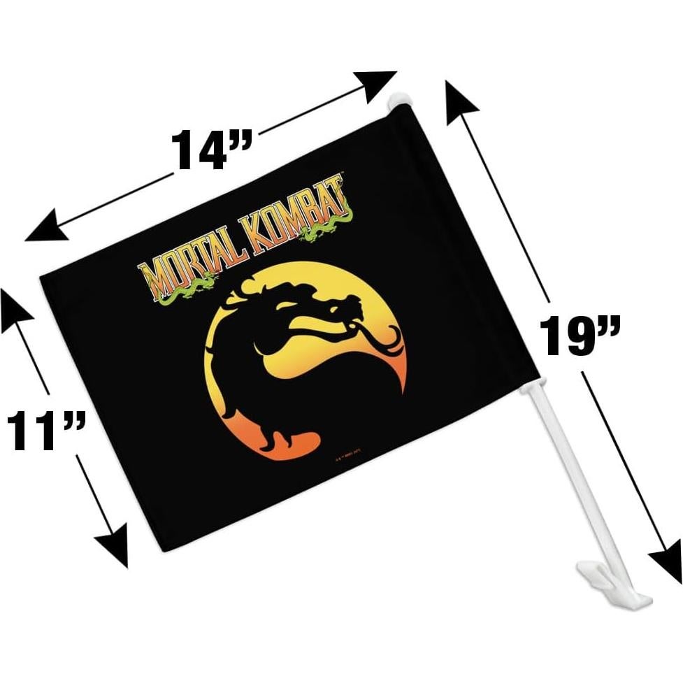 Bandera de Coche Mortal Kombat con Soporte 36x28cm