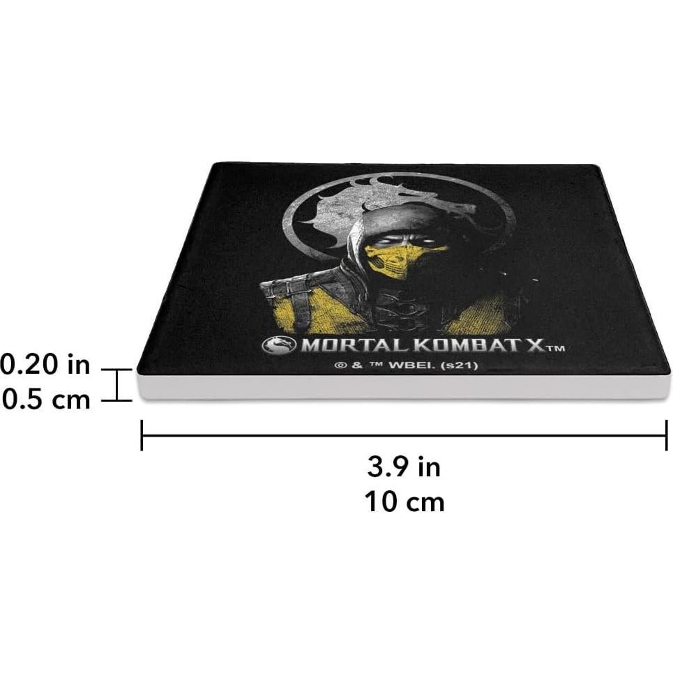 Set de 2 Posavasos Cerámicos Mortal Kombat Scorpion 9.9 cm