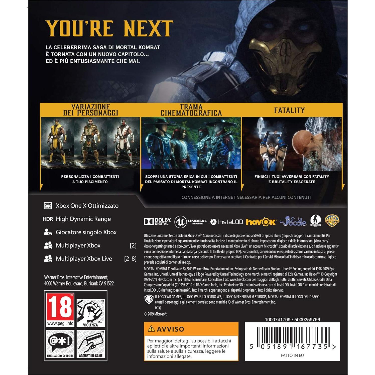 Juego Xbox One Mortal Kombat 11 - Warner Bros - 3 años+