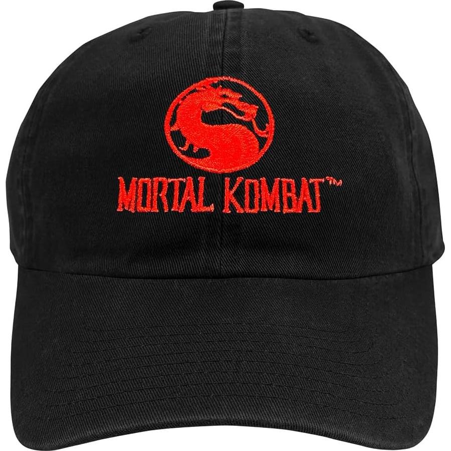 Gorra Papá Mortal Kombat Logo Dragón Unisex Ajustable Negra