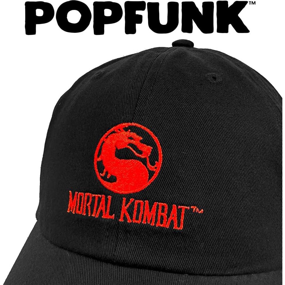 Gorra Papá Mortal Kombat Logo Dragón Unisex Ajustable Negra