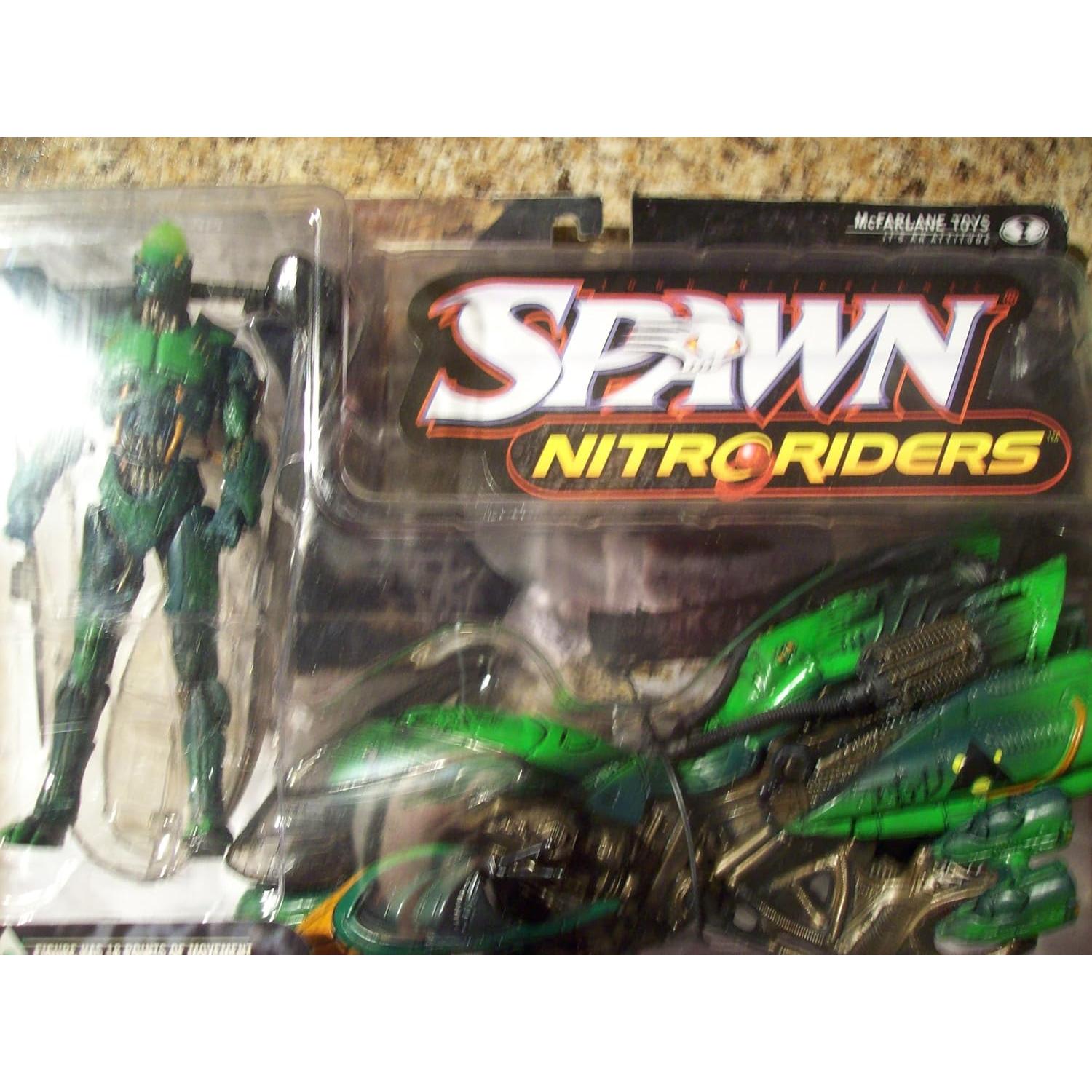 Figura y Moto Spawn NitroRiders McFarlane El Vapor Verde