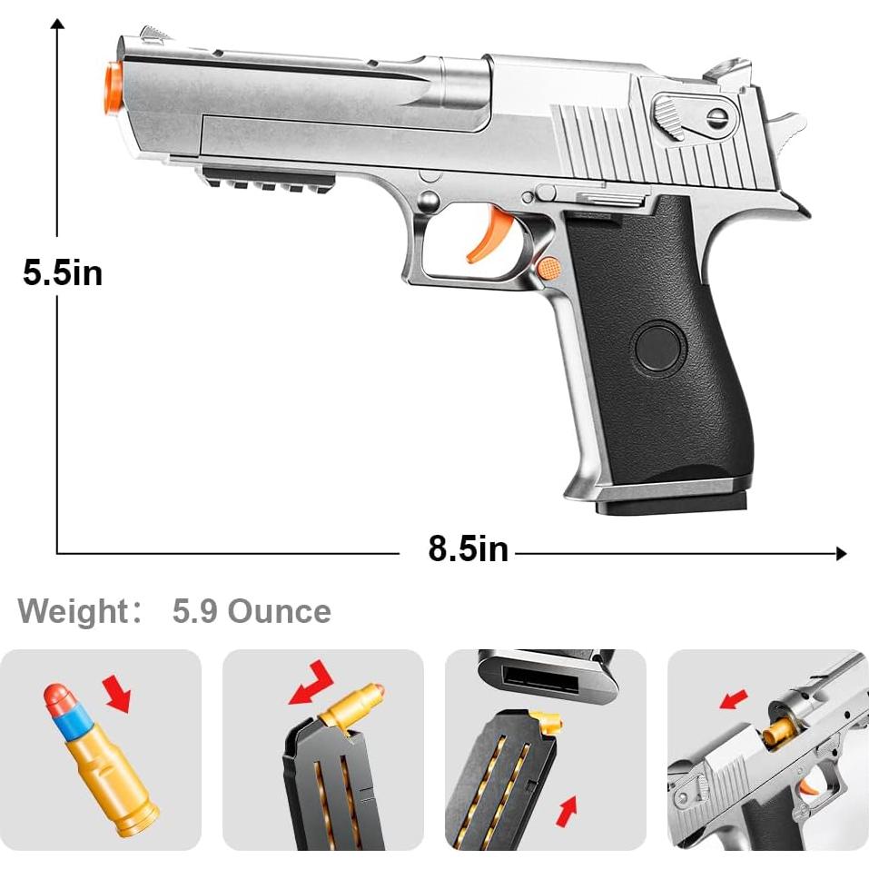 2 Pistolas de Juguete M1911 PISTOLAIFY con Dardos de Espuma