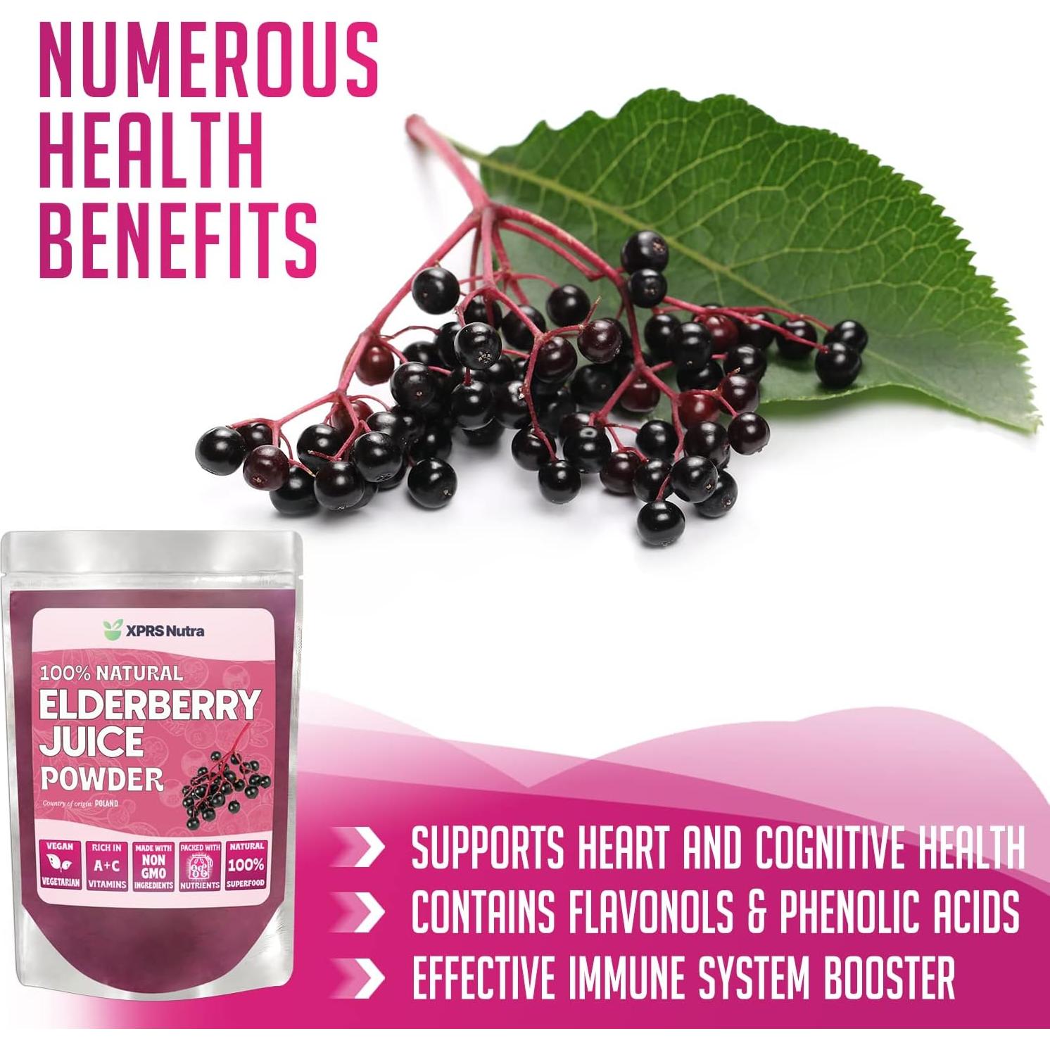 Polvo de Jugo de Saúco XPRS Nutra 113.4 g - Suplemento Orgánico