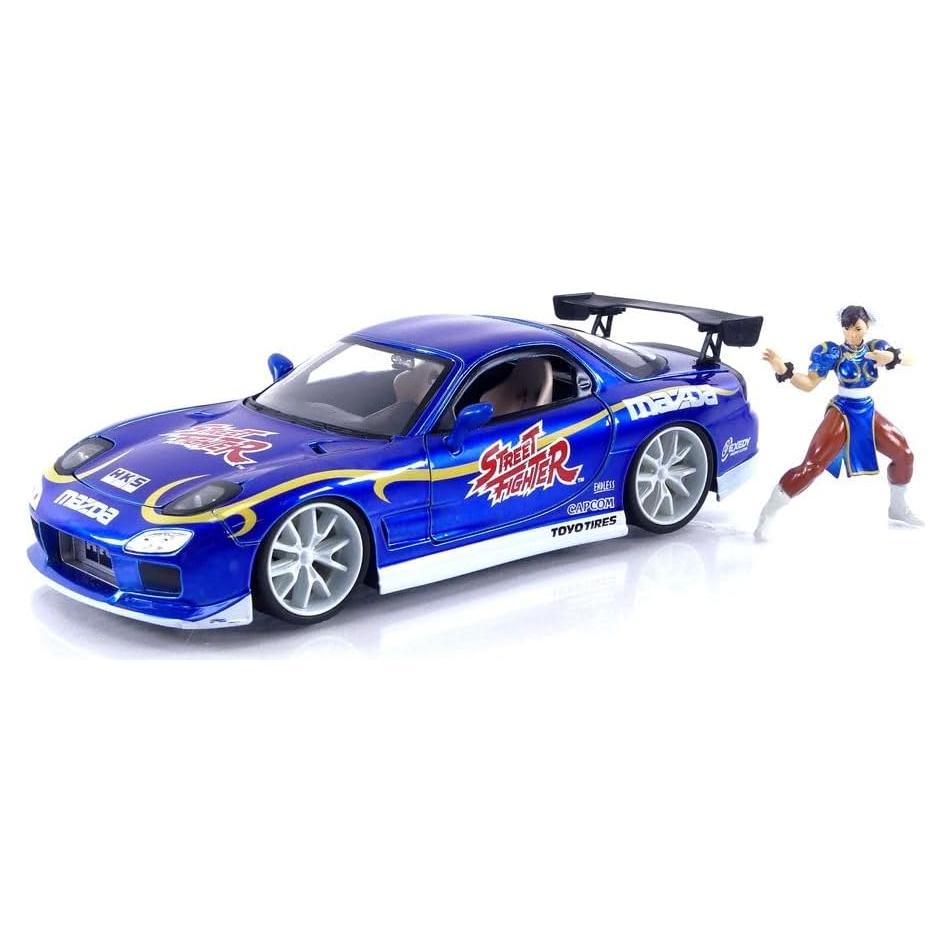 Set Juguete Street Fighter: Mazda RX-7 y Figura Chun-Li