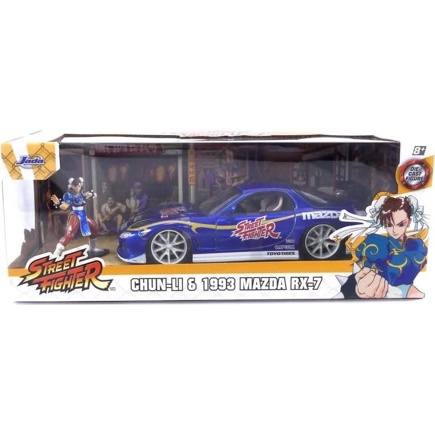 Set Juguete Street Fighter: Mazda RX-7 y Figura Chun-Li