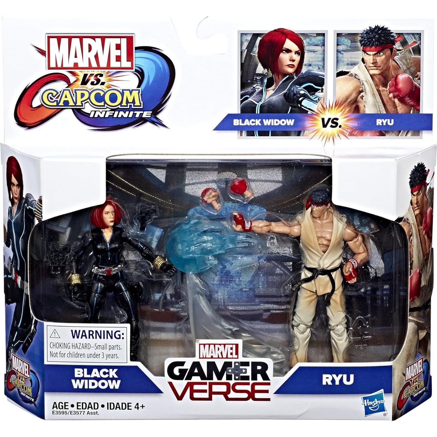 Figuras Marvel Gamerverse Viuda Negra y Ryu 2-Pack 9.53 cm