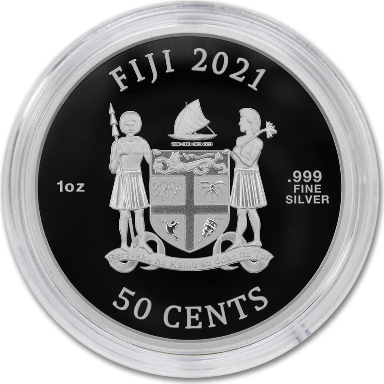 Moneda 1 oz Plata Fiyi Street Fighter II Ryu 30 Aniversario BU