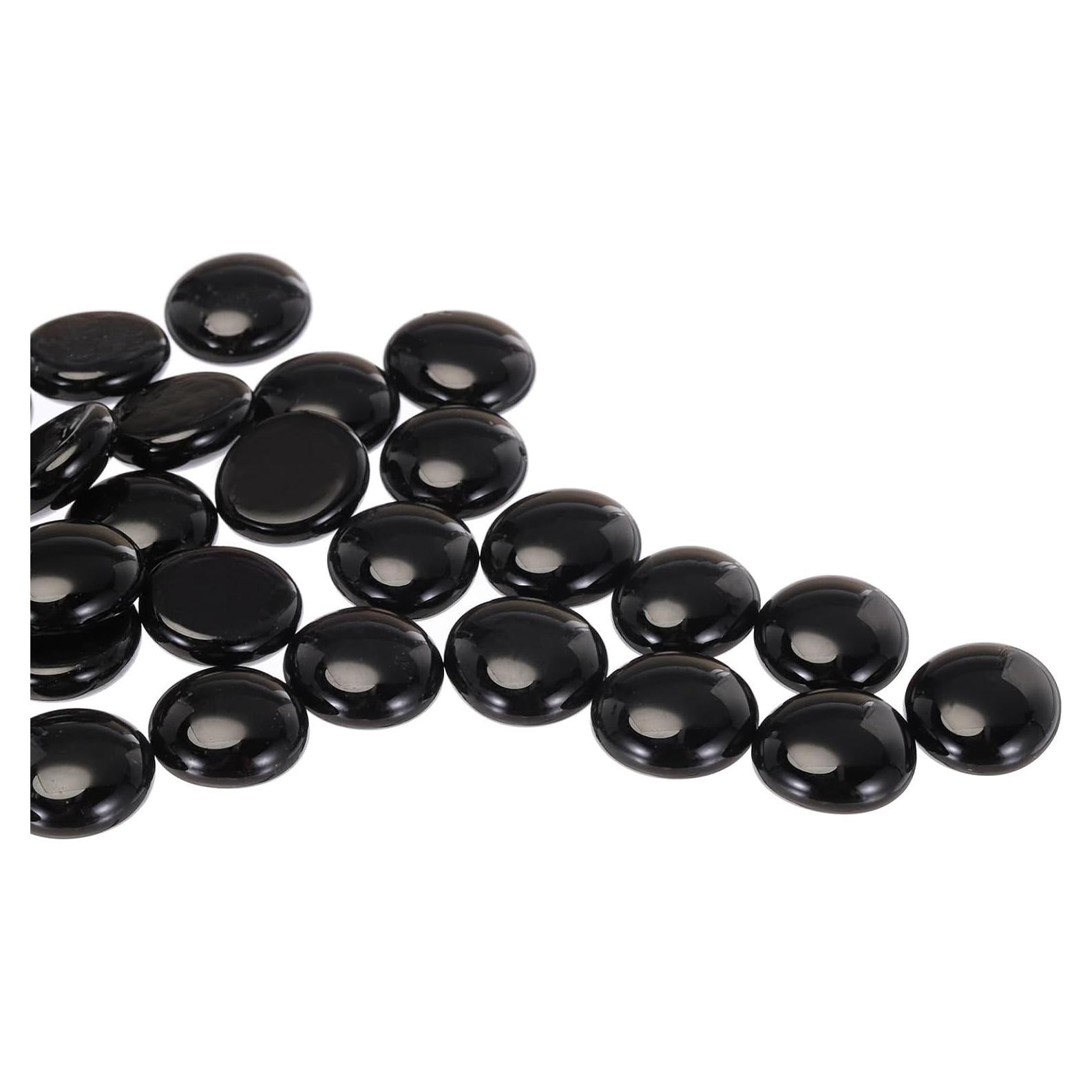 Perlas de Vidrio Planas Negras MECCANIXITY 36pcs 200g