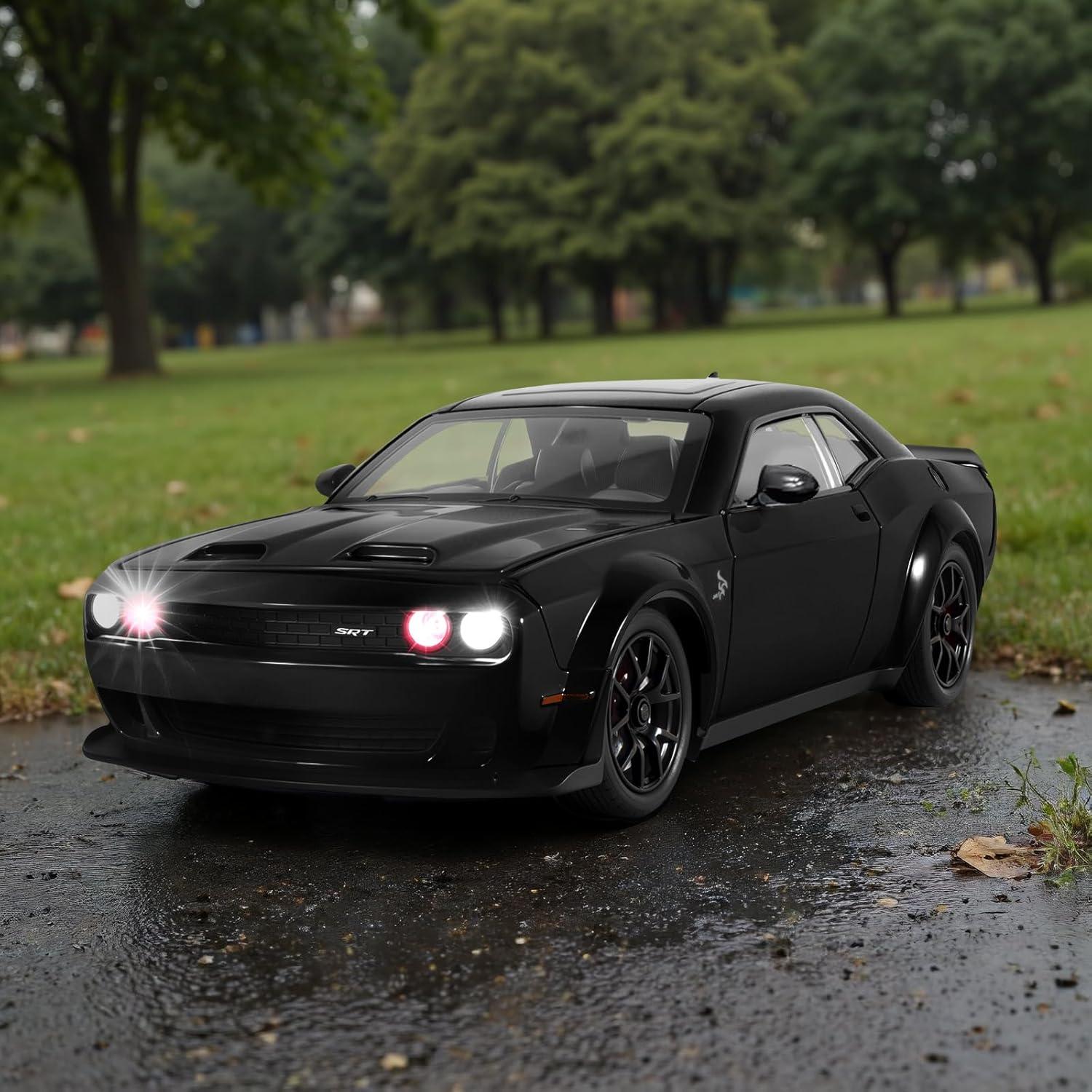 Coche de Juguete Hellcat SRT Metal Fundido con Sonido y Luz