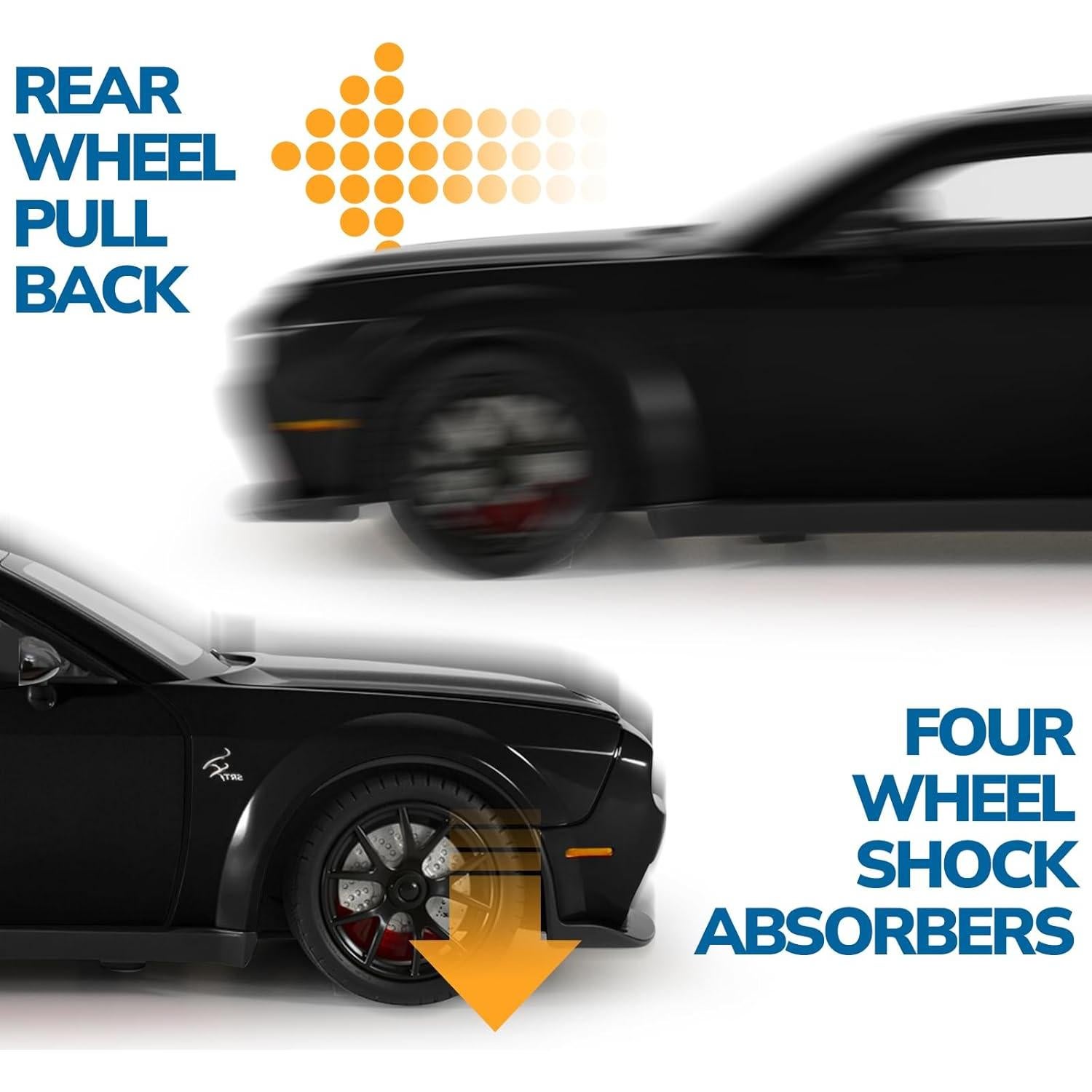 Coche de Juguete Hellcat SRT Metal Fundido con Sonido y Luz