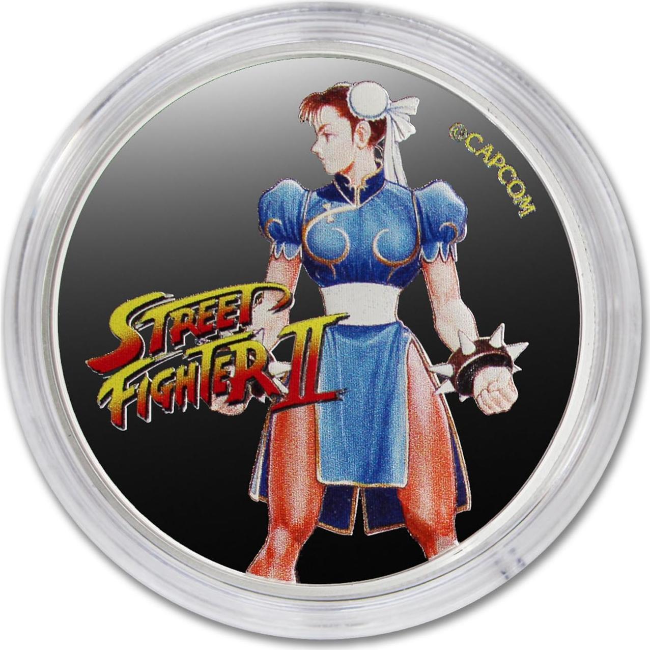 Moneda 1 oz Plata Fiyi Chun-Li 30 Aniversario Certificada