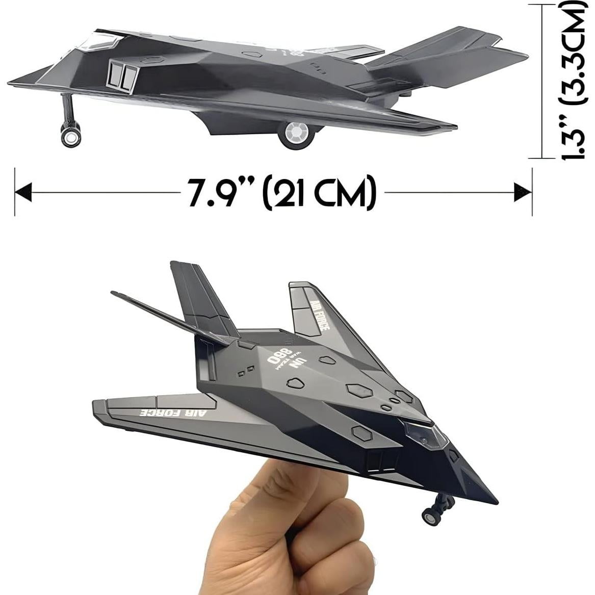 Juguete de avión militar Diecast Liberty Imports 20.32 cm con luces y sonido