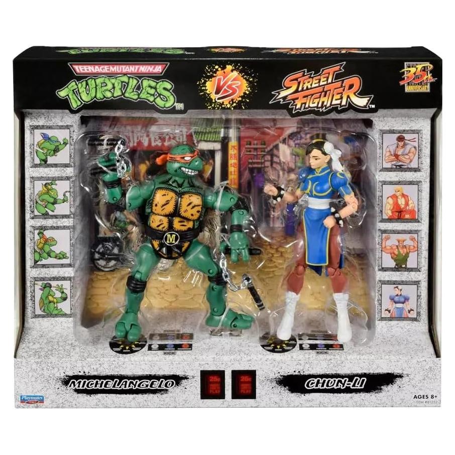 Figuras de Acción Tortugas Ninja vs Street Fighter 2-Pack