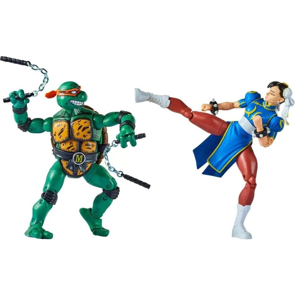 Figuras de Acción Tortugas Ninja vs Street Fighter 2-Pack