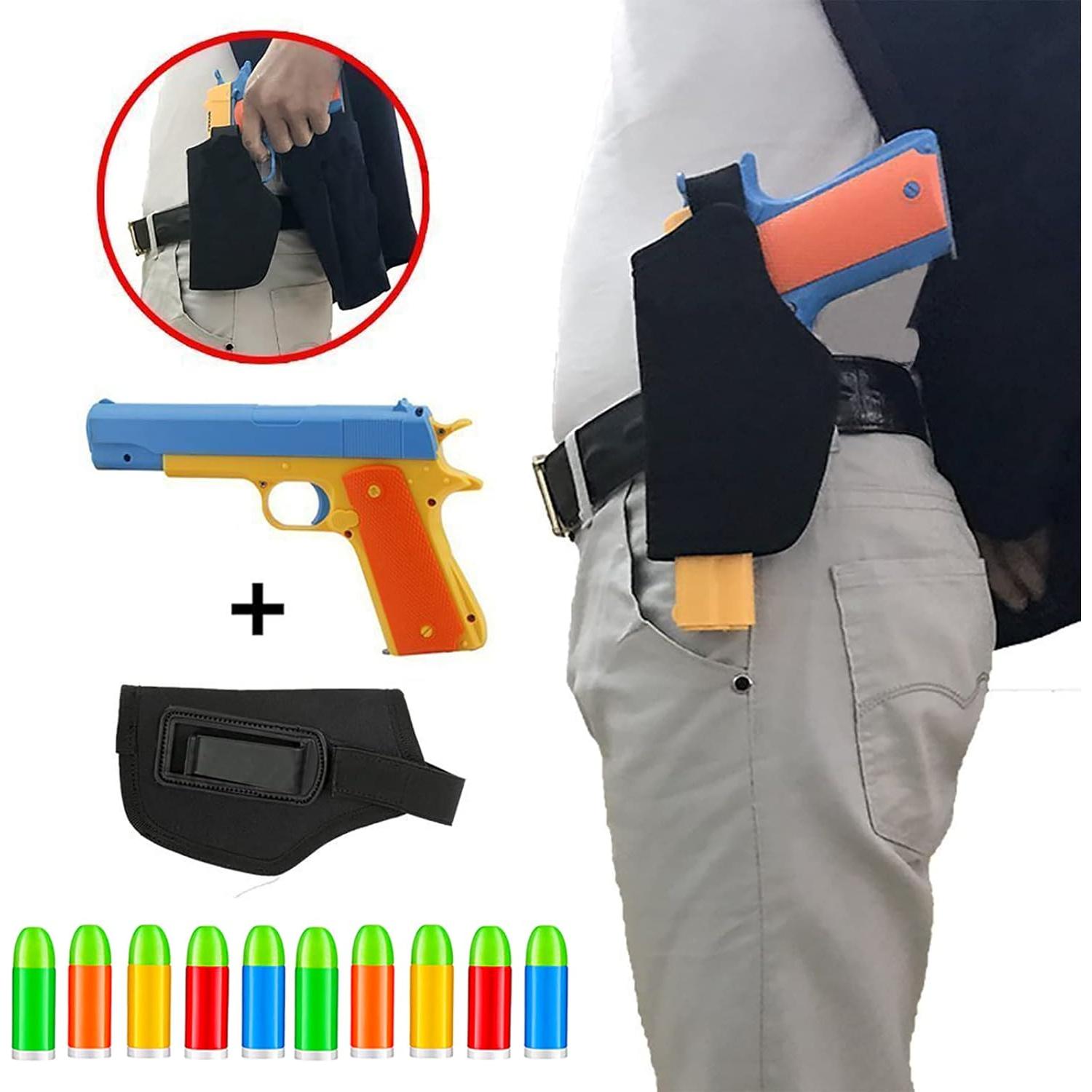 Pistola de Juguete Colt M1911 Azul con 10 Balas Suaves