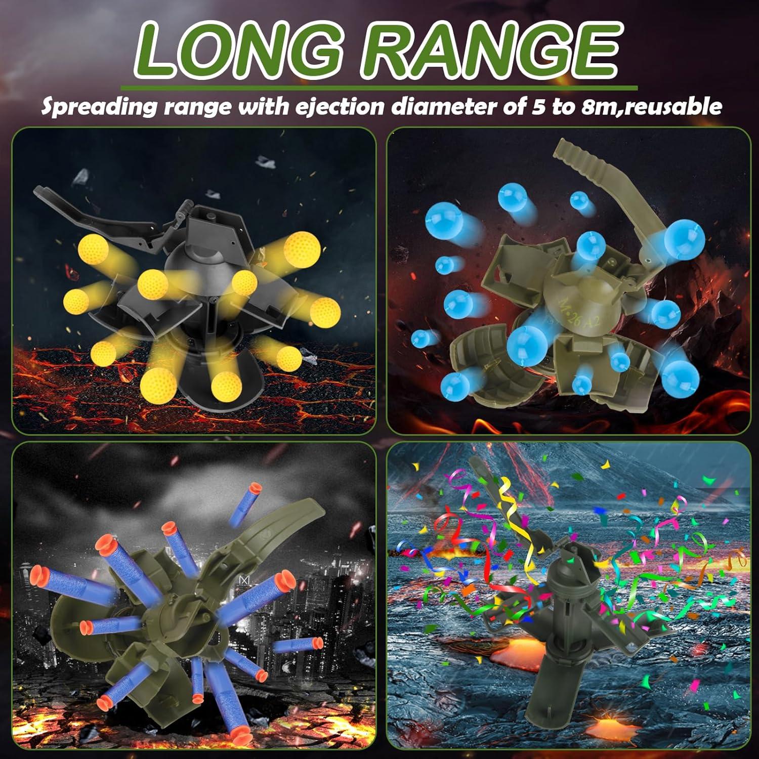 Granada de Juguete Táctica Nerf CS - 2 Pcs Reutilizables con Municiones