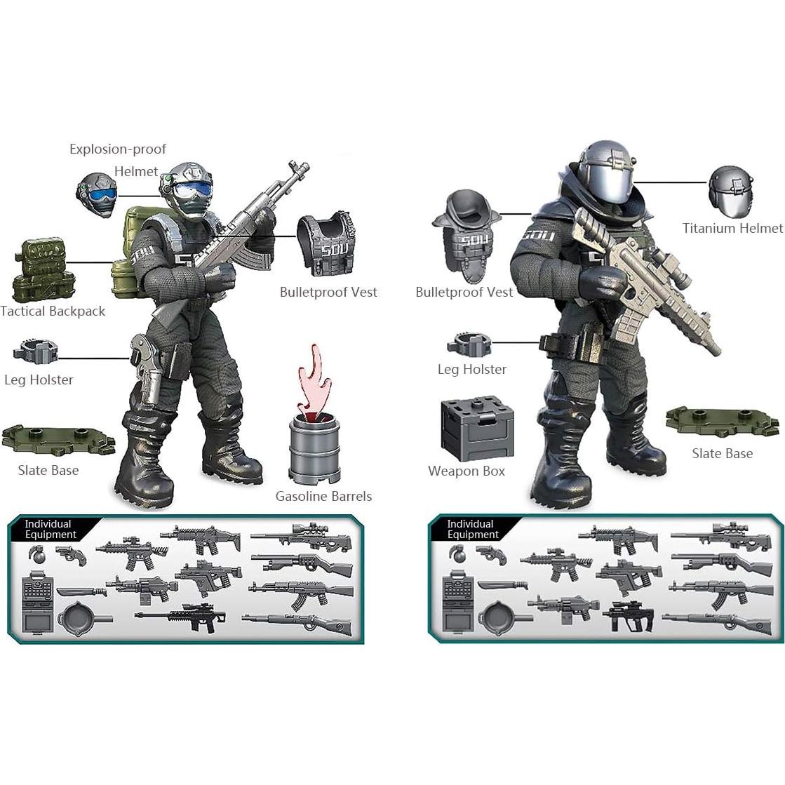 Figura de Acción Mini YEIBOBO XJ-822 con Armas y Accesorios