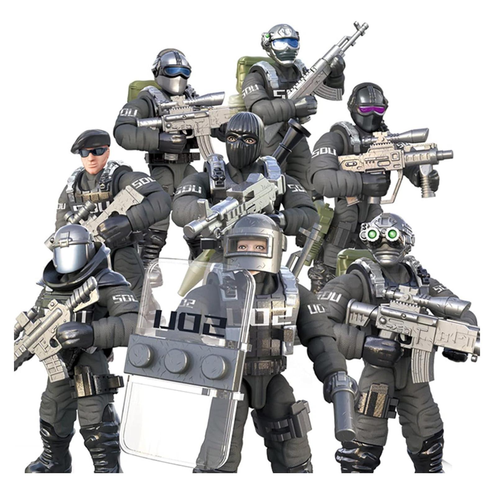 Set de Bloques de Construcción SWAT 8 Figuras Policías 5 CM