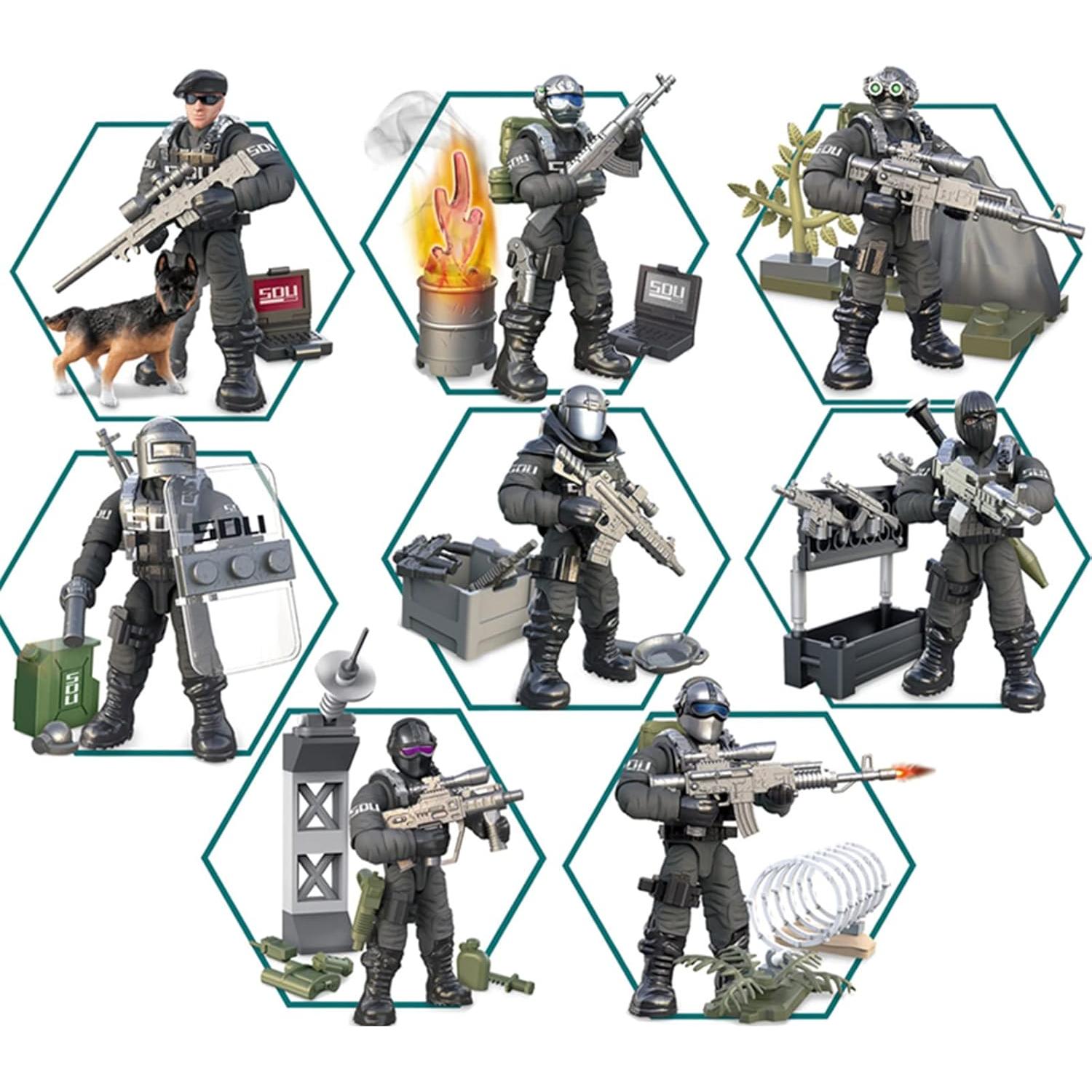 Set de Bloques de Construcción SWAT 8 Figuras Policías 5 CM