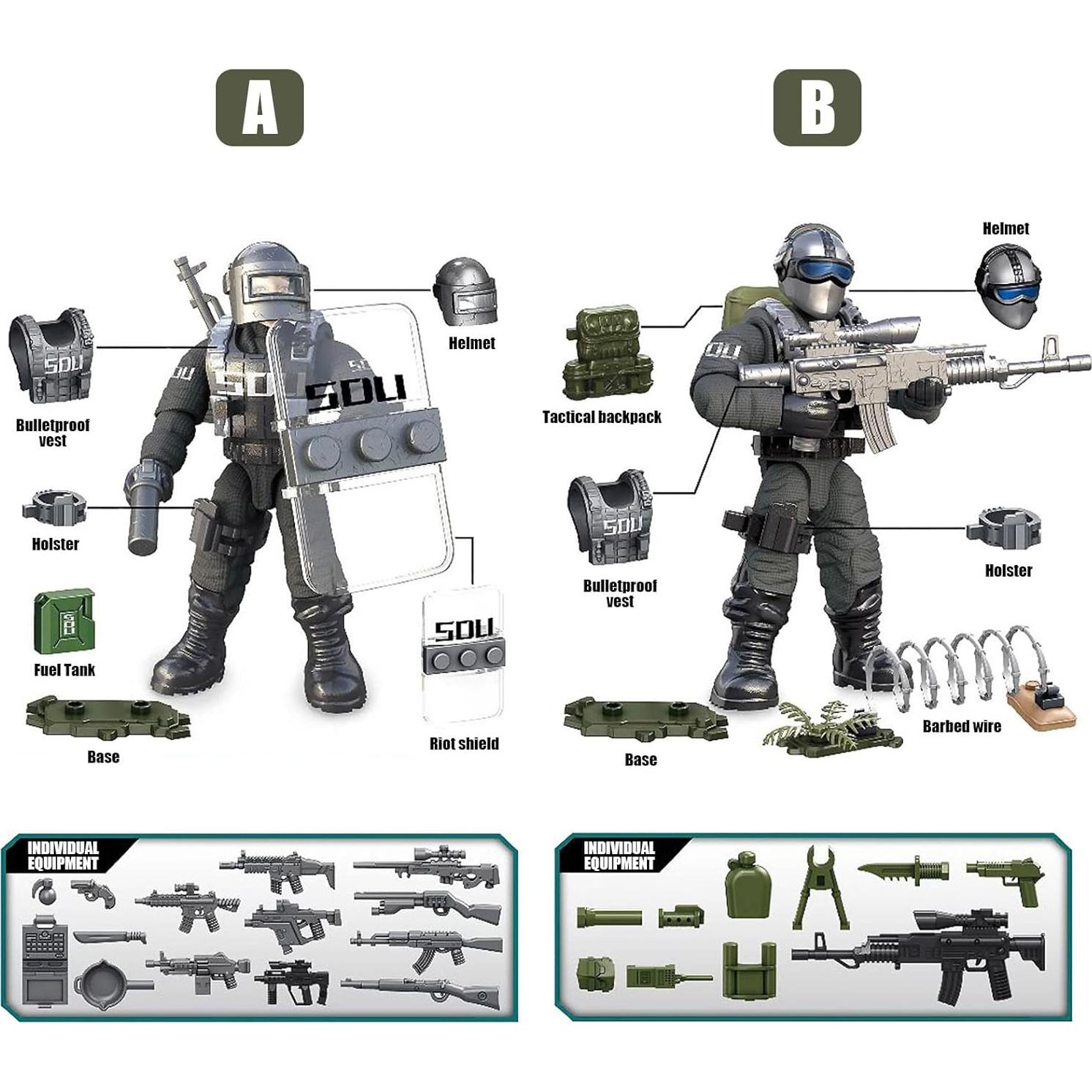Set de Bloques de Construcción SWAT 8 Figuras Policías 5 CM